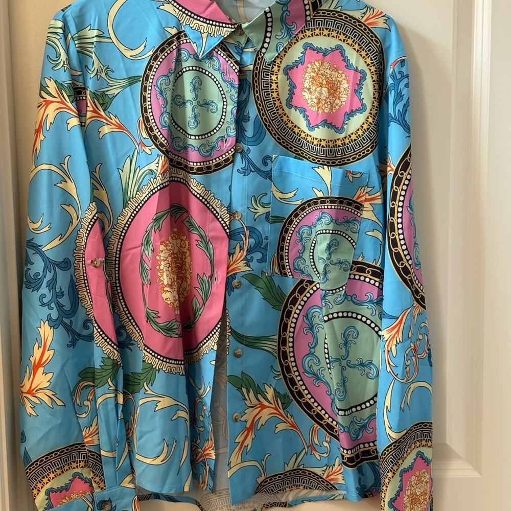 Vibrant Patterned Long-Sleeve Shirt